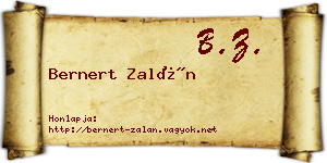 Bernert Zalán névjegykártya